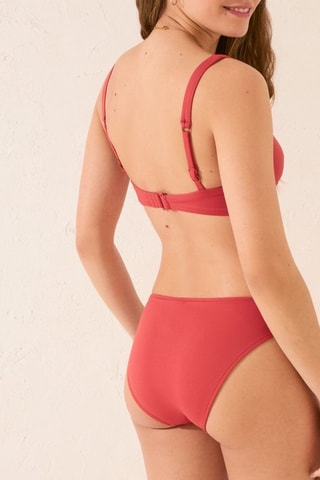 Slip bikini a vita alta - Rosso