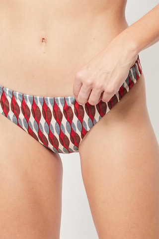Slip bikini - Rosso e grigio chiaro