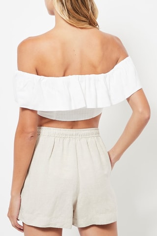 Crop top in lino - Bianco