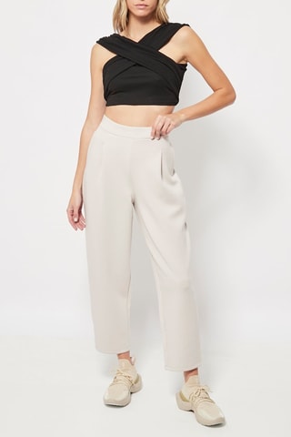 Crop top drappeggiato - Nero
