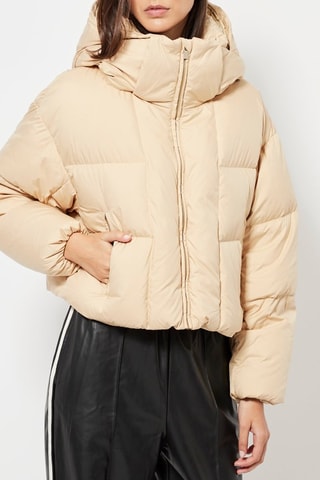 Piumino con cappuccio - Beige