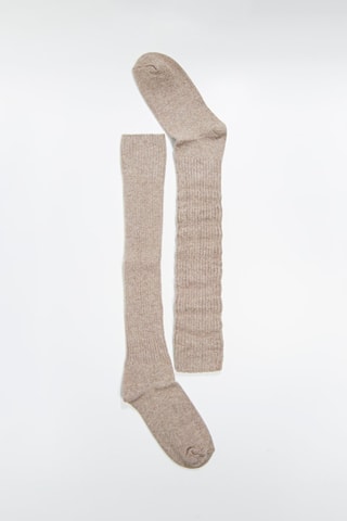 3 paia di calze in lana e cashmere - Beige