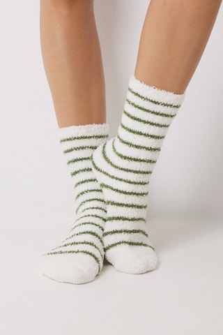 Calze antiscivolo - Bianco e verde chiaro