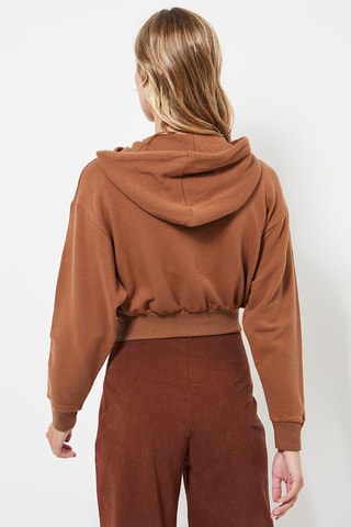 Felpa con cappuccio - Cammello