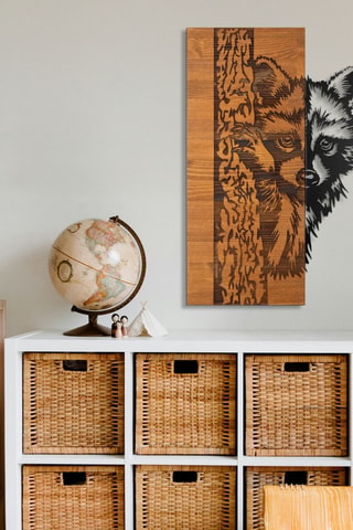 Decorazione da parete in legno - 37 x 57,5 cm - Neutro e nero
