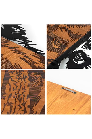 Decorazione da parete in legno - 37 x 57,5 cm - Neutro e nero
