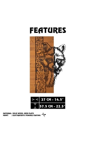 Decorazione da parete in legno - 37 x 57,5 cm - Neutro e nero
