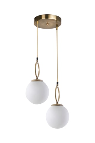 Lampadario Morino - Bianco e dorato - 2 x 60 W