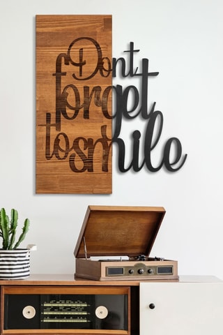 Decorazione da parete in legno - 47 x 57,5 cm - Neutro e nero