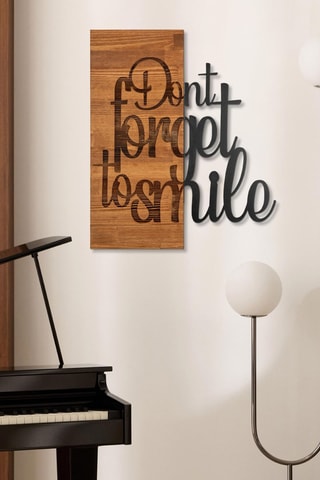 Decorazione da parete in legno - 47 x 57,5 cm - Neutro e nero
