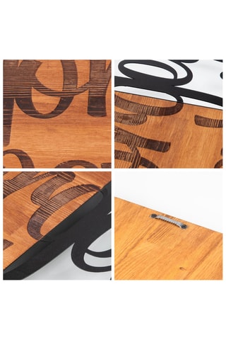 Decorazione da parete in legno - 47 x 57,5 cm - Neutro e nero