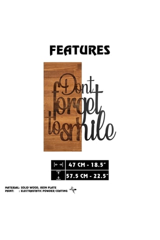 Decorazione da parete in legno - 47 x 57,5 cm - Neutro e nero