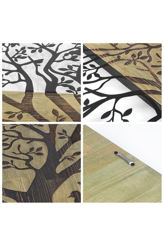 Decorazione da parete in legno - 85 x 57,5 cm - Neutro e nero