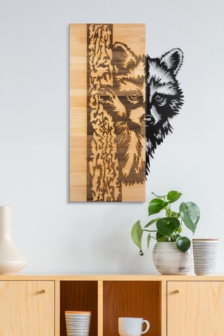Decorazione da parete in legno - 37 x 57,5 cm - Neutro e nero