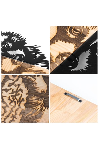 Decorazione da parete in legno - 37 x 57,5 cm - Neutro e nero