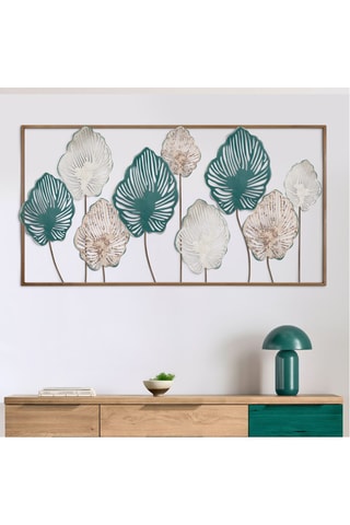 Decorazione da parete - 114 x 4 x 60 cm - Dorato e turchese