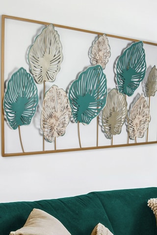 Decorazione da parete - 114 x 4 x 60 cm - Dorato e turchese
