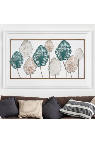 Decorazione da parete - 114 x 4 x 60 cm - Dorato e turchese