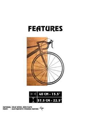Decorazione da parete in legno - 40 x 57,5 cm - Neutro e nero