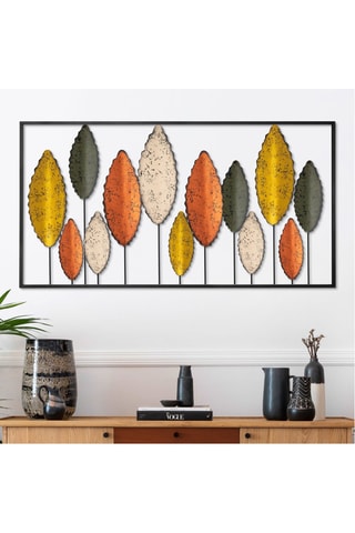 Decorazione da parete - 114 x 3 x 60 cm - Arancione e dorato