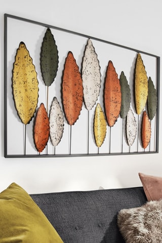 Decorazione da parete - 114 x 3 x 60 cm - Arancione e dorato