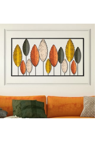 Decorazione da parete - 114 x 3 x 60 cm - Arancione e dorato