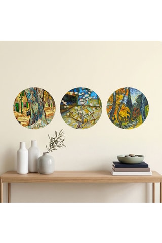 3 quadri “Pero in fiore”, “I selciatori” e “Alberi nel giardino dell’ospedale di Saint-Paul” Vincent van Gogh - 3 x (30 x 30 cm)