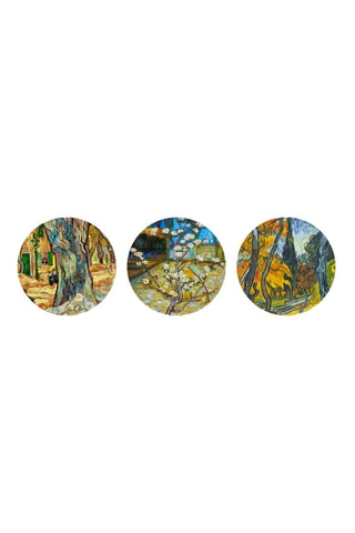 3 quadri “Pero in fiore”, “I selciatori” e “Alberi nel giardino dell’ospedale di Saint-Paul” Vincent van Gogh - 3 x (30 x 30 cm)