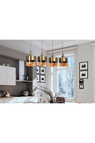 Lampadario Sahra 4 Lü Sirali Sarkit Eskitme - Dorato - 4 x 60 W