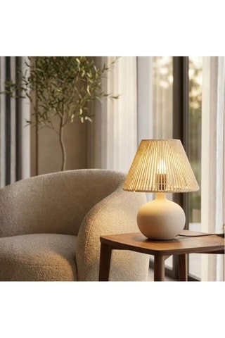 Lampada da tavolo in ceramica - Ecrù - 40 W