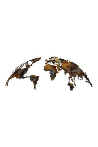 Decorazione da parete Wold Map Medium 3 - 150 x 59 cm - Marrone