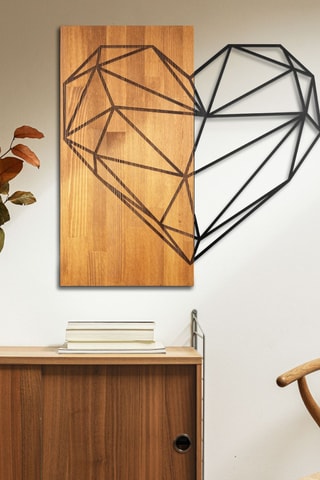 Decorazione da parete in legno - 57,5 x 57,5 cm - Neutro e nero