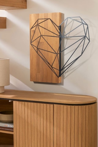 Decorazione da parete in legno - 57,5 x 57,5 cm - Neutro e nero