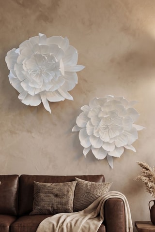 2 decorazioni da parete - 2 x (50 x 50 cm) - Bianco