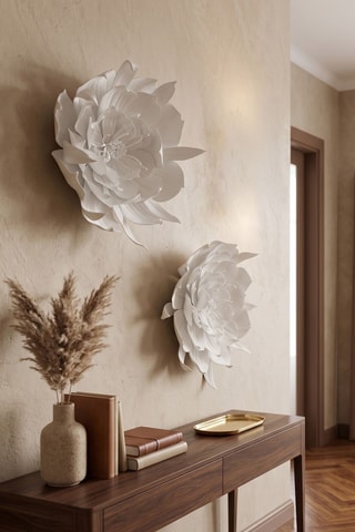 2 decorazioni da parete - 2 x (50 x 50 cm) - Bianco