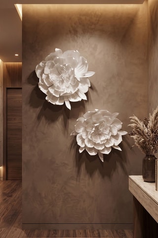2 decorazioni da parete - 2 x (50 x 50 cm) - Bianco