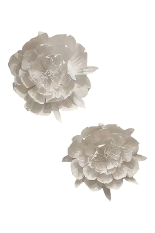 2 decorazioni da parete - 2 x (50 x 50 cm) - Bianco