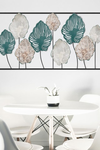 Decorazione da parete - 114 x 4 x 60 cm - Nero e turchese