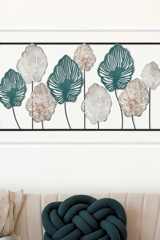 Decorazione da parete - 114 x 4 x 60 cm - Nero e turchese