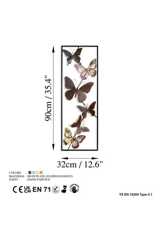 Decorazione da parete Tavus 2 - 32 x 90 cm - Nero
