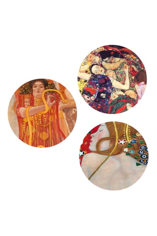 3 dipinti “Igea”, “La Vergine” e “Serpenti d'acqua IV” di Gustav Klimt - 3 x (30 x 30 cm)