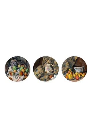 3 quadri “Vaso di zenzero e frutta” e “Natura morta con mele e pesche” Paul Cézanne - 3 x (30 x 30 cm)