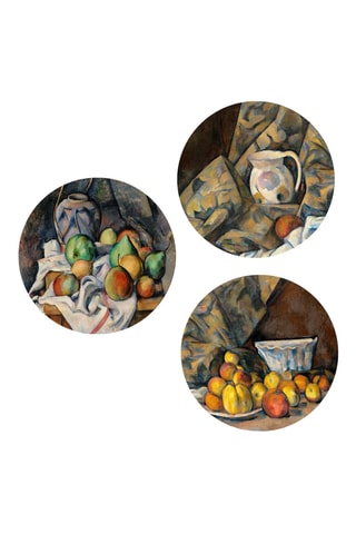 3 quadri “Vaso di zenzero e frutta” e “Natura morta con mele e pesche” Paul Cézanne - 3 x (30 x 30 cm)