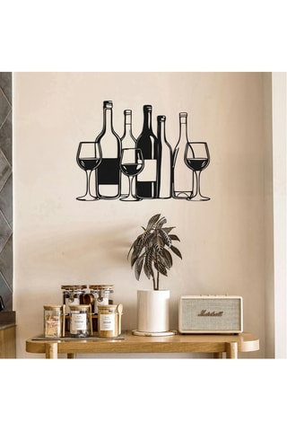 Decorazione da parete in metallo - 51 x 37 cm - Nero