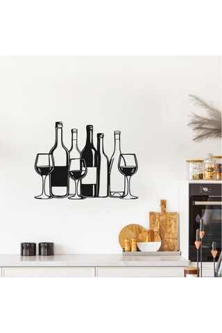 Decorazione da parete in metallo - 51 x 37 cm - Nero