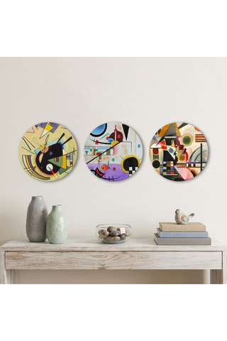 3 quadri “Composizione III”, “Suoni contrastanti” e “Linea trasversale” di Vassily Kandinsky - 3 x (30 x 30 cm)