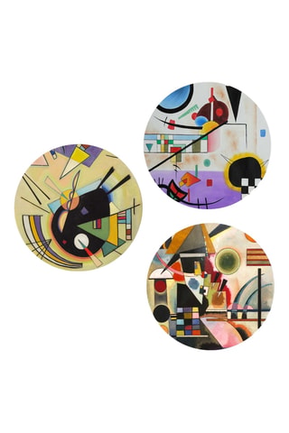 3 quadri “Composizione III”, “Suoni contrastanti” e “Linea trasversale” di Vassily Kandinsky - 3 x (30 x 30 cm)