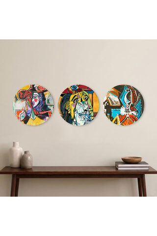 3 quadri “Ritratto di una donna”, “Donna che piange”, “Uomo dall’elmo d’oro” di Pablo Picasso - 3 x (30 x 30 cm)