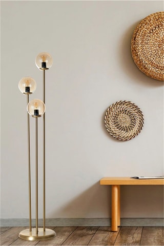 Lampadaire - Doré - 3 x 60 W