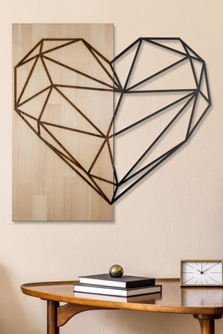 Decorazione da parete in legno - 57,5 x 57,5 cm - Neutro e nero
